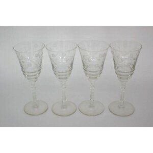 LIBBEY ROCK SHARPE Set of 4 Water Goblets Halifax Stemware